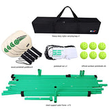 GSE Portable Pickleball Complete Net Set with Professional Pickleball Net, 4 Pickleball Paddles, 6 Pickleballs, Carrying Bag for Outdoor(Green)