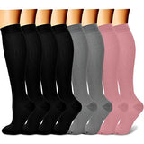 CHARMKING Compression Socks for Women & Men (8 Pairs) 15-20 mmHg Graduated Copper Support Socks are Best for Pregnant, Nurses - Boost Performance, Circulation, Knee High & Wide Calf (L/XL, Multi 43)