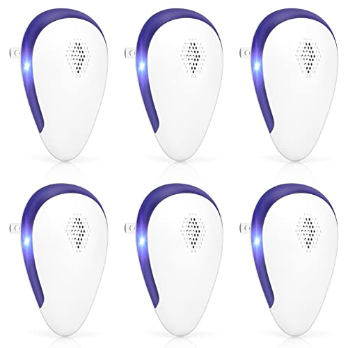 KONIGEVA Pest Repellent Ultrasonic Plug in, Electronic Pest Repeller 6 Packs , Pest Control Plug in, Bug Repellent Indoor for Mosquito Mice Roach Spider Insects White