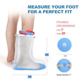 YUNCHI Waterproof Foot Cover for Shower Adults with Non-Slip Bottom, Reusable Watertight Foot Ankle Cast Protector for Foot Surgery Casts Bandages Wounds Dressing