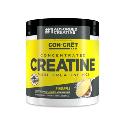 ProMera Sports CON-CRET Patented Creatine HCl Powder, Pineapple Stimulant-Free Workout Supplement for Energy, Strength, and Endurance, 64 Servings