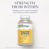 Solaray Calcium Citrate w/Vitamin D3 1000mg, Healthy Bones & Teeth, Heart, Muscle & Nerve Support, 60 Serv, 240 VegCaps