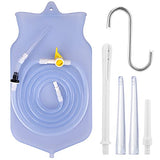 Enemas for Colon Cleanse 2L Enema Bag for Colon Detox Cleanse Enemas Long Silicone Hose Multi-Size Reusable Tips Controlled Water Flow Enema Kit