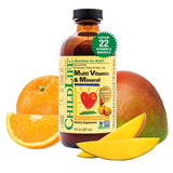 CHILDLIFE ESSENTIALS, Kids Liquid Multivitamin and Mineral Supplement - Liquid Vitamins for Kids, All-Natural, Gluten-Free, Non-GMO - Natural Orange & Mango Flavor, 8 Fl Oz Bottle (Pack of 4)