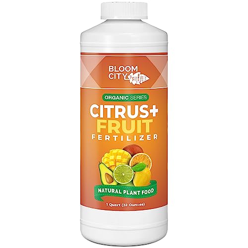 Bloom City's Organic Citrus & Fruit Fertilizer for Fruit Trees - Citrus Tree Fertilizer for Potted Trees - Perfect Lemon Tree Fertilizer, Quart (32 oz)
