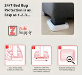 Zulu Supply Bed Bug Interceptors, Traps, Bedbug Monitor, Insect Detector for Bed Legs or Furniture (White XL 4-Pack)