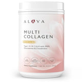 Alaya Multi Collagen Powder - Type I, II, III, V, X Hydrolyzed Collagen Peptides Protein Powder Supplement with MSM + GC (Vanilla)