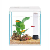 Pronetcus Betta Fish Tank, 2 Gallon Glass Aquarium Starter Kit, Small Fish Tank with Filter and Light.(White)