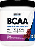 Nutricost BCAA Powder (Grape, 30 Servings) - Optimal 2:1:1 Ratio, Vegetarian, Non-GMO