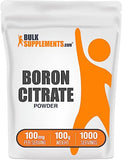 BulkSupplements.com Boron Citrate Powder - Boron 5mg, Boron Supplement for Men & Women, Food Grade Boron - for Bones & Joints Support, 5mg of Boron, 100mg per Serving, 100g (3.5 oz)