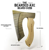 The Bearded Axe Beard Comb | Original | Green Sandalwood/Boxwood | Artisan Crafted & Handmade