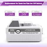 7500mAh 24VBAT-LTX Replacement Battery Compatible with Sun Joe and Snow Joe 24V Battery for 24VBAT-LTW 24VBAT-LTE 24VBAT-LT 24VBAT 24V-X2-SB18 24VBAT-XR iON+ System for Joe iON+ 24V Series Battery