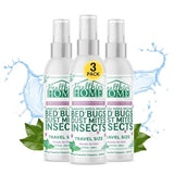 CHOMP! Bed Bug Spray, 3 Pack, Travel Size, Plant Based Bed Bug Killer, Insect & Pest Control for Home and Hotels for Ants, Bed Bugs, Spiders, Dust Mites, Flys, Peppermint Scent, 3.4 Ounce Pump Bottles