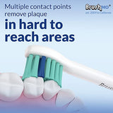 Brushmo Compact Premium Replacement Toothbrush Heads Compatible with Sonicare e-Series HX7012, 6 Pack