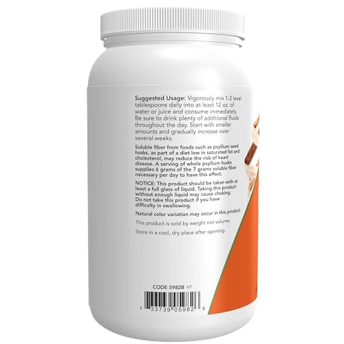 NOW Supplements, Whole Psyllium Husks, Non-GMO Project Verified, Soluble Fiber, 24-Ounce