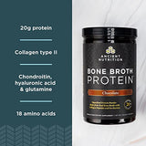 Ancient Nutrition Protein Powder Made from Real Bone Broth, Chocolate, 20g Protein Per Serving, 20 Serving Tub, Gluten Free Hydrolyzed Collagen Peptides Supplement, Great in Protein Shakes