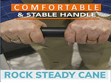 Rock Steady Cane – Hip, Knee Surgery Recovery Aid – Helps You Recover Faster from Surgeries and Injuries. Fully Adjustable Walking Cane Keeps You Moving, Increasing Circulation and Flexibility