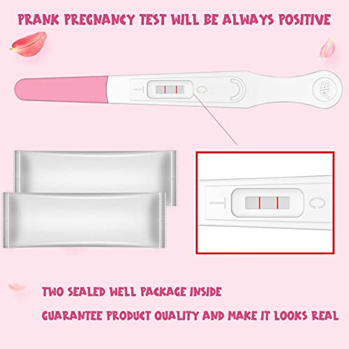 Acessorz Fake Prank Joke Pregnancy Test Always Positive - April Fool's Day Practical Joke, Prank, Gag, False Pregancy Test Kit, 2 Pack Pink