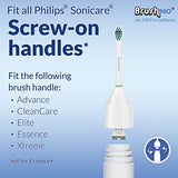 Brushmo Compact Premium Replacement Toothbrush Heads Compatible with Sonicare e-Series HX7012, 6 Pack