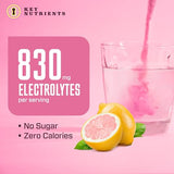 KEY NUTRIENTS Electrolytes Powder Packets - Fresh Pink Lemonade 40 Pack Hydration Packets - Travel Hydration Powder - No Sugar, No Calories, Gluten Free - Made in USA