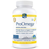 Nordic Naturals ProOmega, Lemon Flavor - 120 Soft Gels - 1280 mg Omega-3 - High Potency Fish Oil with EPA & DHA - Promotes Brain, Eye, Heart, & Immune Health - Non-GMO - 60 Servings