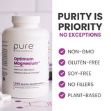 Pure TheraPro Rx Optimum Magnesium - 240 Delayed-Release Vegan Capsules - Magnesium Lysinate Glycinate Chelate & Di-Magnesium Malate, Formulated for Maximum Absorption, Supports Bone Health and Energy