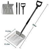 Snow Shovel Pusher with D Shape Handle,13.3” Wide Metal Collapsible Snow Shovel for Ice and Snow Cleanning,Ergonomic Aluminum Snow Shovel for Driveway Car Camping