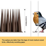 OFFO Bird Spikes Pigeon Outdoor Deterrent Spikes for Cat Keep Birds Raccoon Woodpecker Away Covers 8 Feet(244cm), Brown