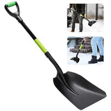 IDZO Metal Snow Shovel for Snow Removal Heavy Duty, Ideal Height 44 1/2 Inches Snow Scoop Shovel with Strong Aluminum Wide Blade, Durable & Convenient Fiberglass D Handle with Ergonomic EPE Foam Grip