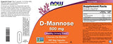 Now D-Mannose 500 mg, 300 Capsules - Vegan, Non GMO Supplement for Women and Men - Supports Healthy Urinary Tract, Cleanses The Bladder