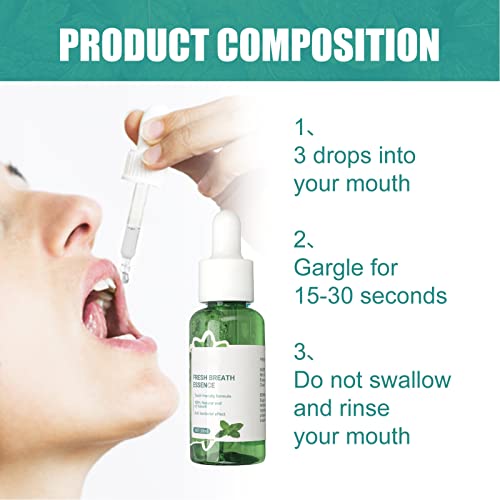 Oral Breath Serum, 2pcs Bad Breath Eliminating Serum 30ml Mint Purify Odor Herbal Extract Mild Portable Mouth Smell Removing Drop