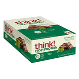 think! Protein Bars, High Protein Snacks, Gluten Free, Kosher Friendly, Chocolate Mint, Nutrition Bars, 2.1 Oz per Bar, 10 Count