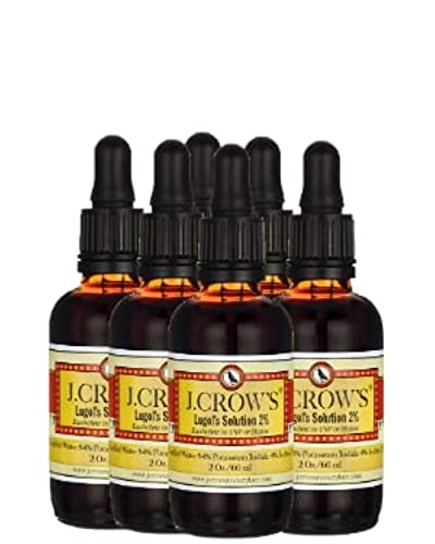 J.CROW'S® Lugol's Solution of Iodine 2% 2 oz Six Pack (6 Bottles)