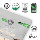 Sunwarrior Vegan Protein Powder USDA Organic | BCAA Sugar Free Gluten Free Non-GMO Dairy Free | Chocolate 4.96lbs | Sport Organic Active Protein