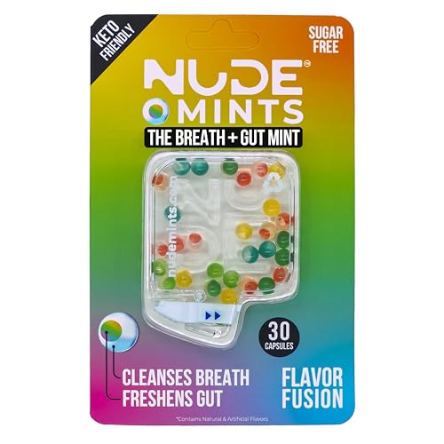 NUDE Breath Mints for Bad Breath - All FLAVORS - 2 in 1 Keto Friendly Sugar Free Mints - Gluten Free Bad Breath Treatment for Adults - Carbs - Calorie - Breath Freshener for People - Instant Fresh - Cleanse Gut - MIX - 10 Pack - 300 Capsules