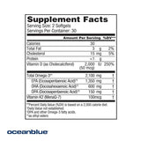 Oceanblue Professional Omega-3 2100 with Vitamin K2 and Vitamin D3-120 Count 2 Pack- Triple Strength Burpless Fish Oil Supplement with EPA, DHA & DPA - Wild Caught - Orange Flavor, 60 Servings