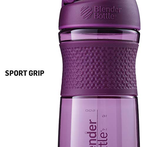 BlenderBottle SportMixer Shaker Bottle Perfect for Protein Shakes and Pre Workout, 28-Ounce, Plum, 1 Count (Pack of 1)