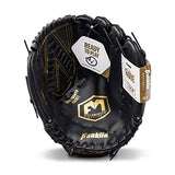 Franklin Sports Baseball and Softball Glove - Field Master - Baseball and Softball Mitt,Black/Gold, 13" Right-Handed Thrower