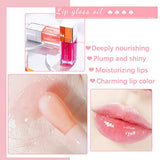 2 Colors Hydrating Plumping Lip Glow Oil,Moisturizing Lip Oil Gloss Transparent Glossy Lip Gloss Primer Lip Tint for Lip Care and Dry Lip by Aaiffey (001#+007#)