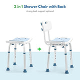 Auitoa 2 in 1 Shower Chair, with Handles and Shower Head Holder, Tool-Free Assembly 350lb Bathtub Chair for Shower with Back Support, Shower Stool for Inside Shower for Elderly, Handicap, Pregnant