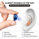 Hearing Amplifier for Seniors Adults Noise-Cancelling - Ear Amplifier Invisible Sound Amplifier Digital Hearing Enhancement Devices As Seen On TV Hearing Aid Cleaning Tools Included (Blue)