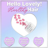 Hello Lovely! Hair Vitamins Gummies with Biotin 5000 mcg Vitamin E & C Support Hair Growth, Premium Vegetarian Non-GMO, for Stronger Beautiful Hair & Nails Supplement - 120 Gummy Bears