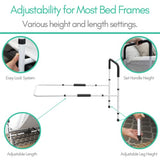 SECURITYMAN Adjustable Bed Assist Rail - Easy, Safe, and Helpful - Non Slip Bed Rail for Elderly and Adults - No Tools Needed, Supports 350lbs, Padded Handle, Fits Most Beds - Bed Railing for Seniors