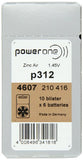 PowerOne Size 312 Hearing Aid Batteries - 50 x 6 Packs = 300 pcs.