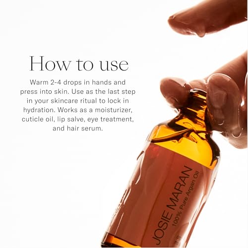 Josie Maran Pure Argan Oil - Hydrating Argan Oil for Hair, Skin & Nails - Everyday Oil Made With Vitamin E + Essential Fatty Acids for Dry Skin - Improves Elasticity & Smoothes Fine Lines (50ml)