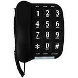 Black Big Button Phone for Wall or Desk with Speaker and Memory