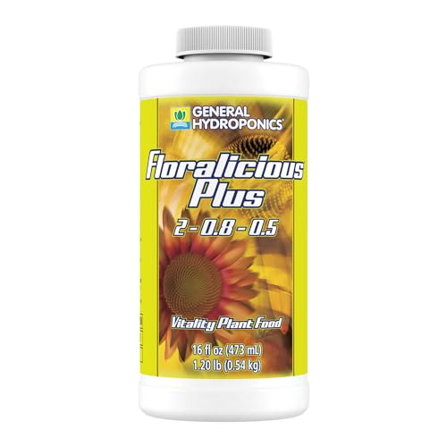 General Hydroponics Floralicious Plus, Vitality Plant Food, 2-0.8-0.5, 16.oz.