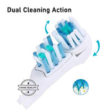 Sensitive Replacement Toothbrush Heads Compatible with Oral-B Cross Action Power 3733 4732,Rotating Powerhead and Crisscross Bristles (White)
