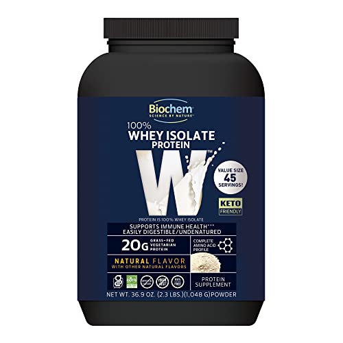 Biochem, Whey Protein Powder, 20g of Protein to Support Muscles and Intense Workouts, Natural, 36.9 oz