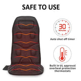 COMFIER Massage Seat Cushion with Heat,10 Vibration Motors Seat Warmer, Back Massager for Chair, Massage Chair Pad for Back,Valentines Day Gifts for Women,Men,Black